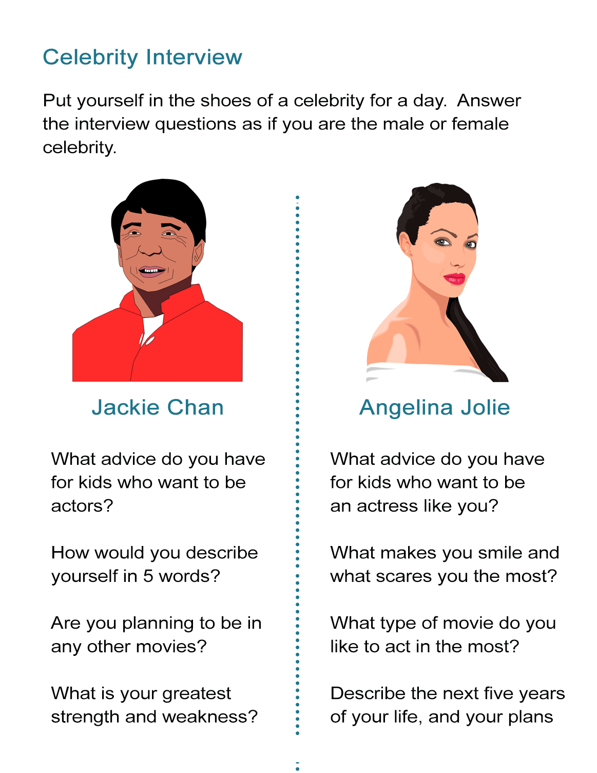 Celebrity Interview Questions And Answers ALL ESL