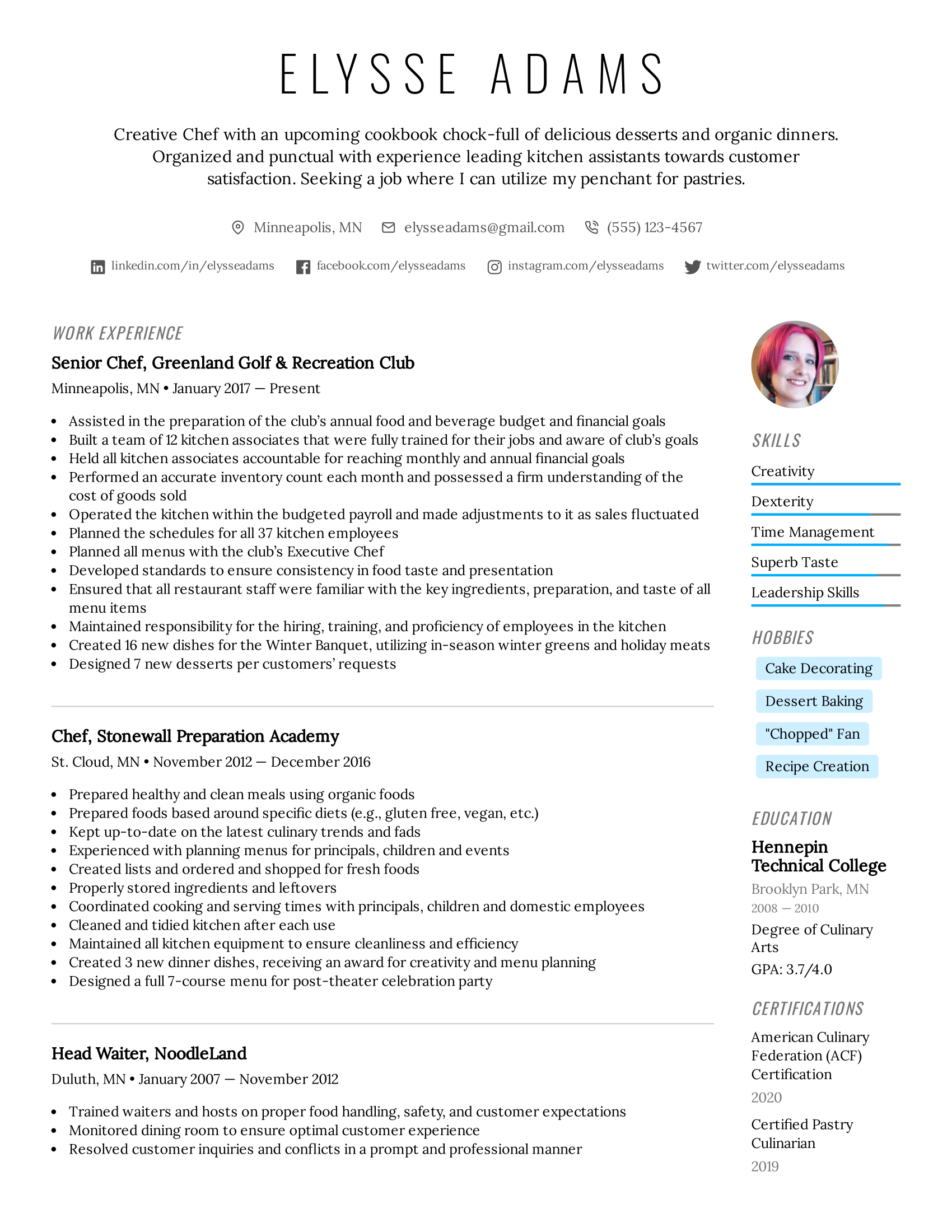 Chef Resume Example Writing Tips For 2025