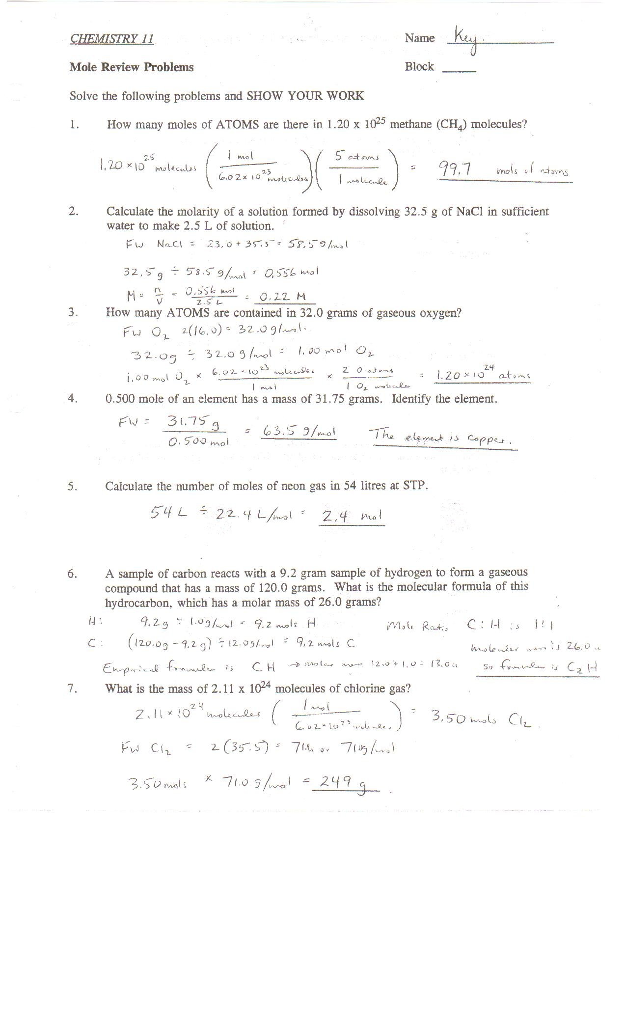 11th Grade Printable Worksheets with Answer Keys