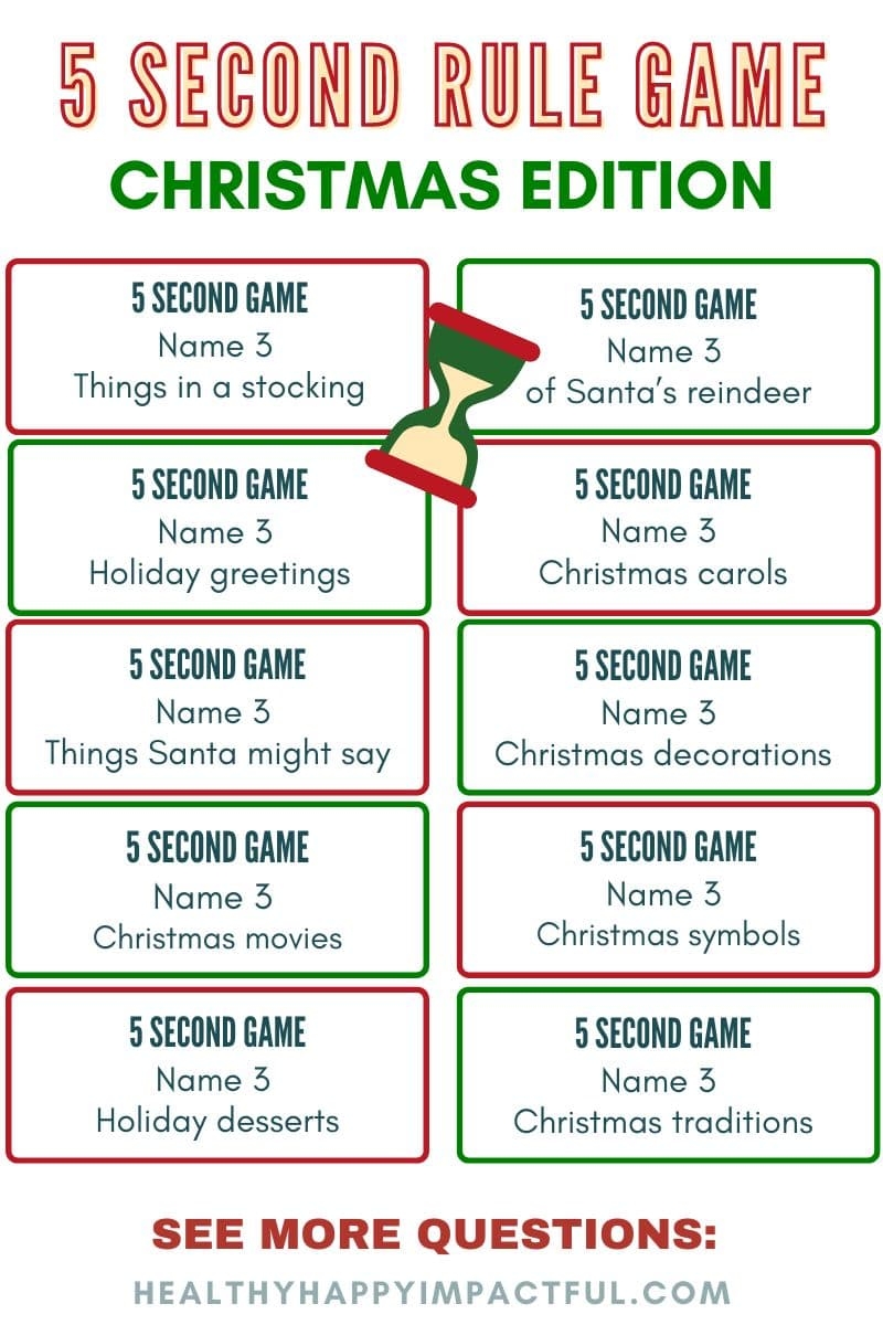 Christmas 5 Second Rule Game That Will Have Your Family Laughing Healthy Happy Impactful