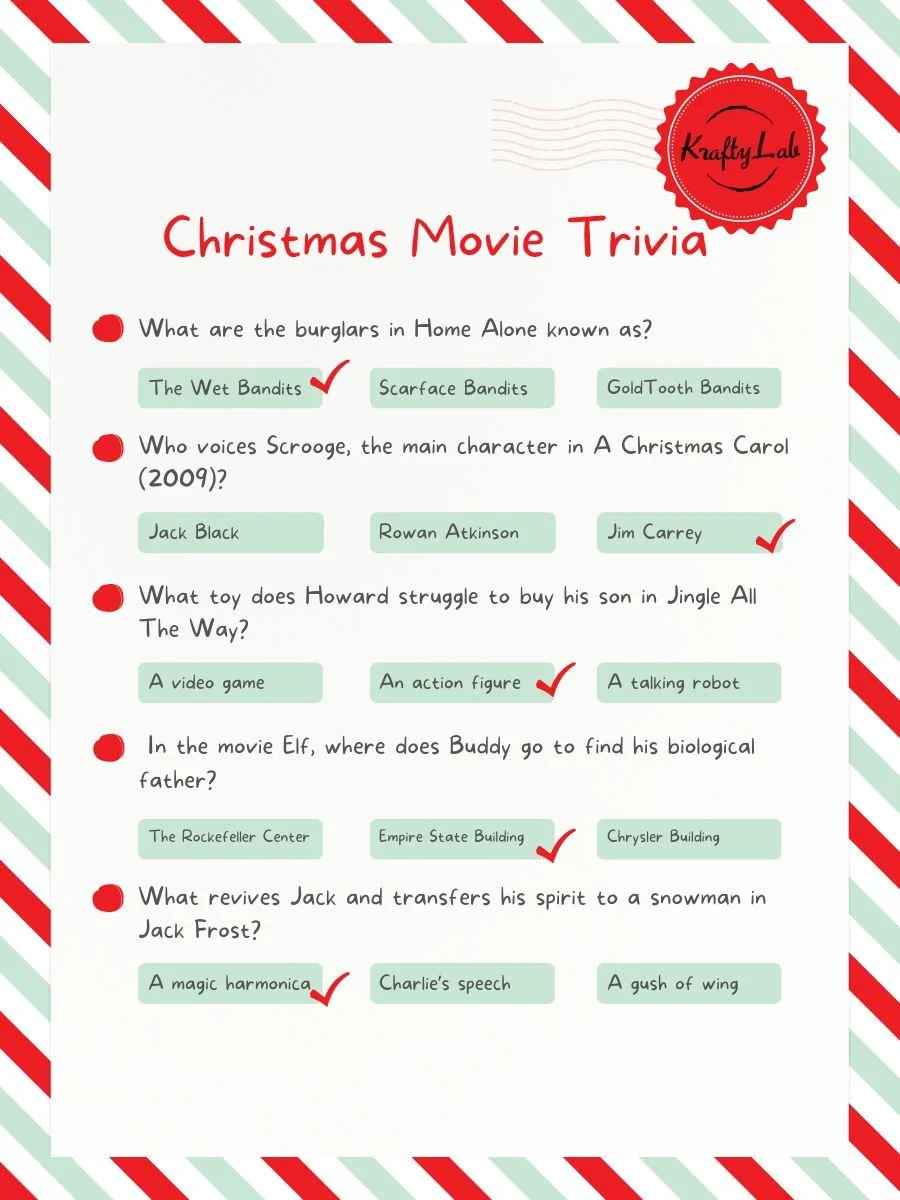 Christmas Super Holiday Trivia Printable Fun
