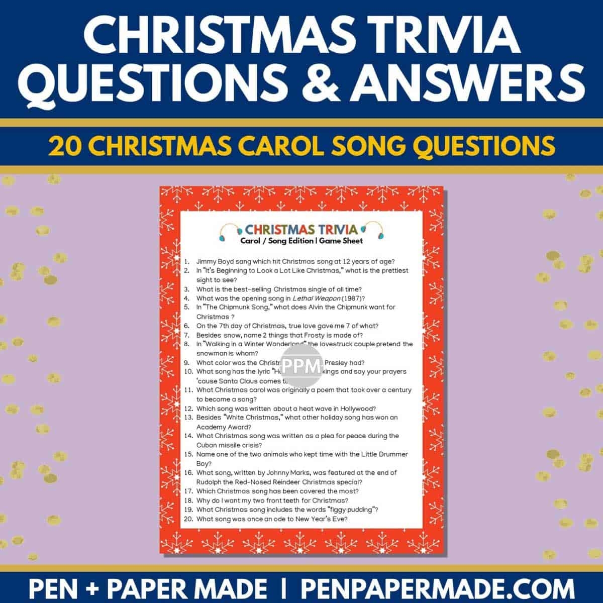 Christmas Trivia Game Printables 140 Questions For Large Small Groups 
