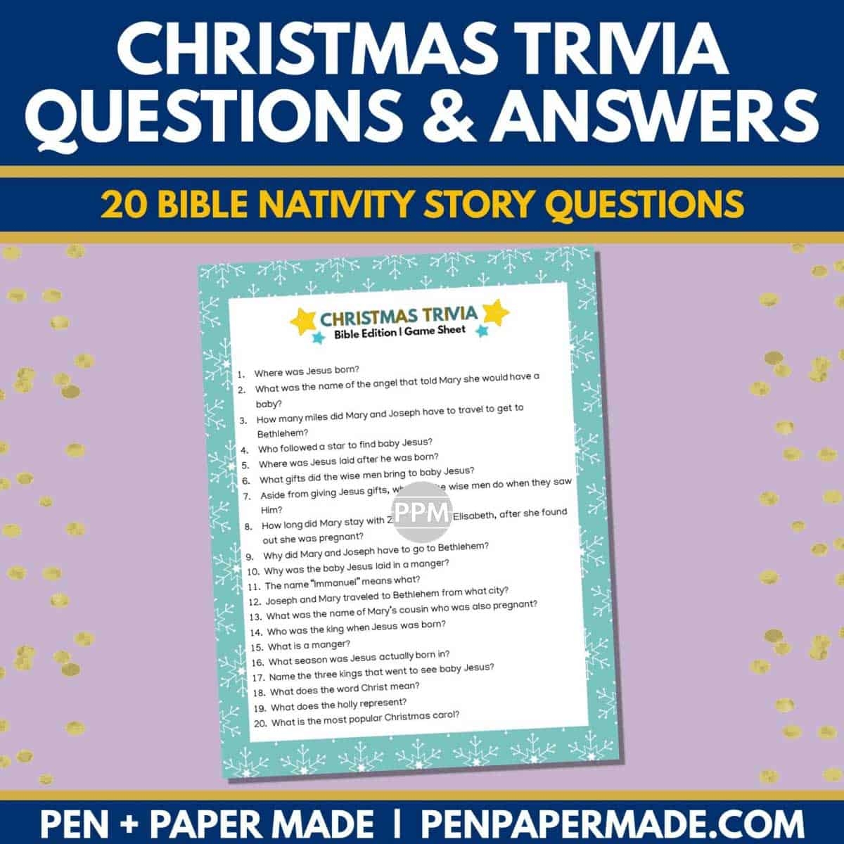 Christmas Trivia Game Printables 140 Questions For Large Small Groups 