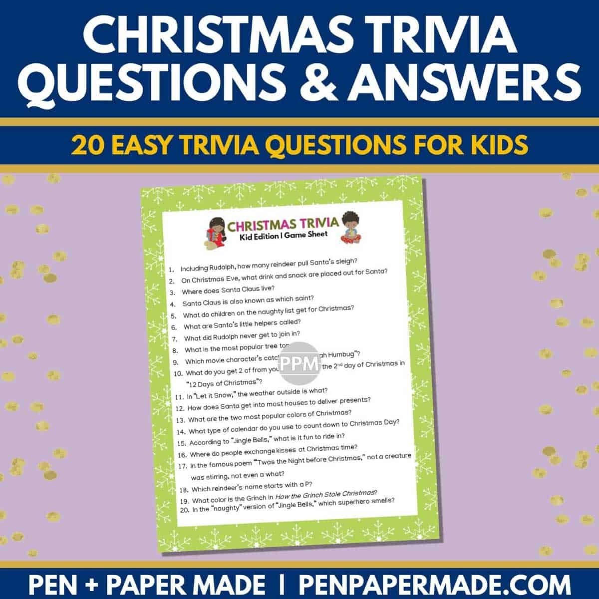Christmas Trivia Game Printables 140 Questions For Large Small Groups 