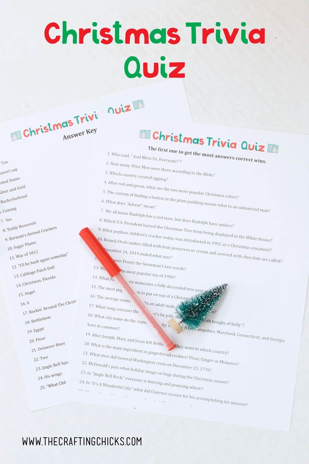Christmas Trivia Quiz Download A Free Printable Version The Crafting Chicks