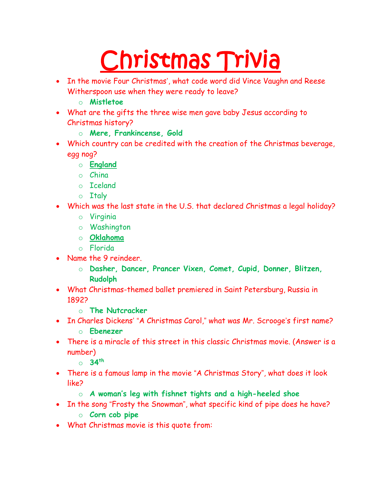 Christmas Trivia Quiz Test Your Holiday Knowledge 