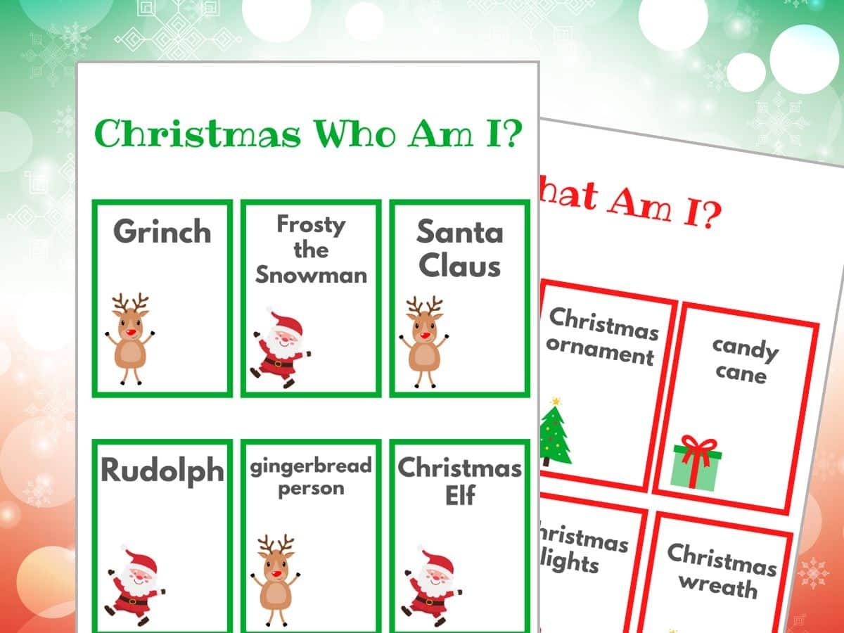 Who AM I Questions Printable