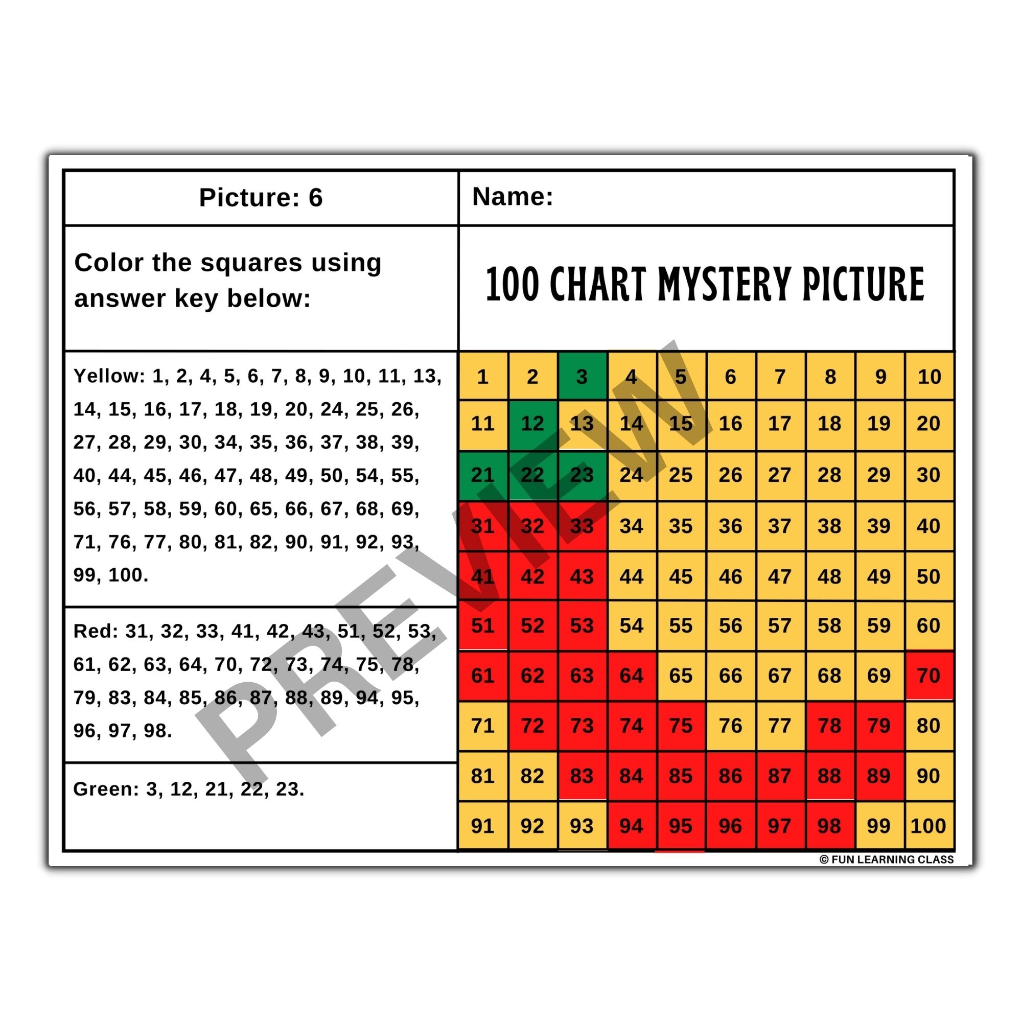 Free Printable Answer Sheet Shade 100