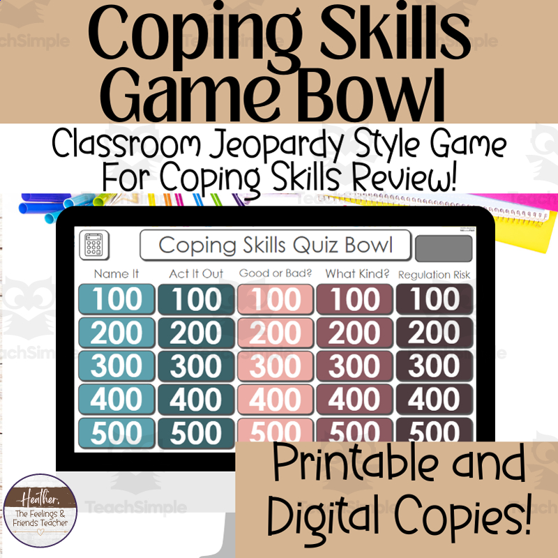 Coping Skills Jeopardy Review Game Show Coping Skills Lesson By Teach Simple