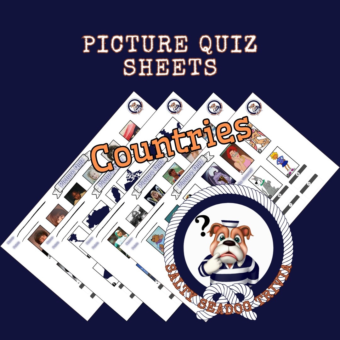 Country Border Map Picture Quiz Answers printable Sheet 2 Etsy