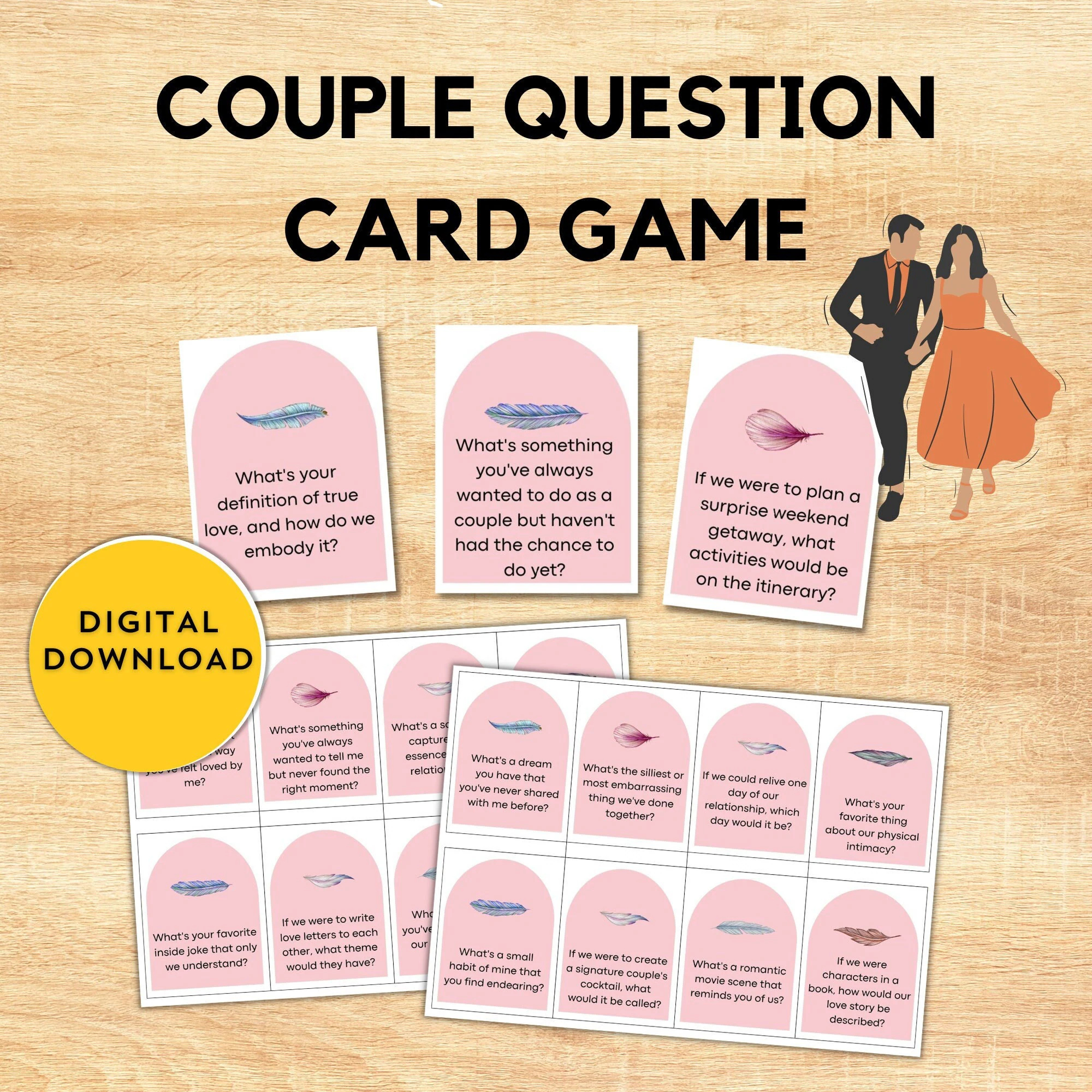 Couple Question Card Game 32 Questions For Couples Conversation Starters Date Night Game Couple Therapy Relationship Questions Etsy