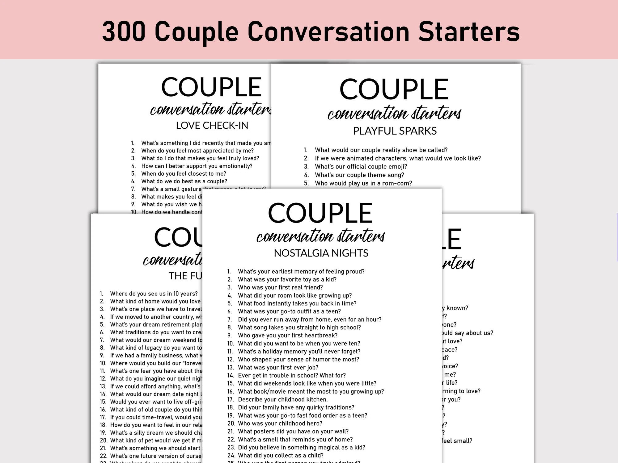 Couple Questions Card Printable Etsy
