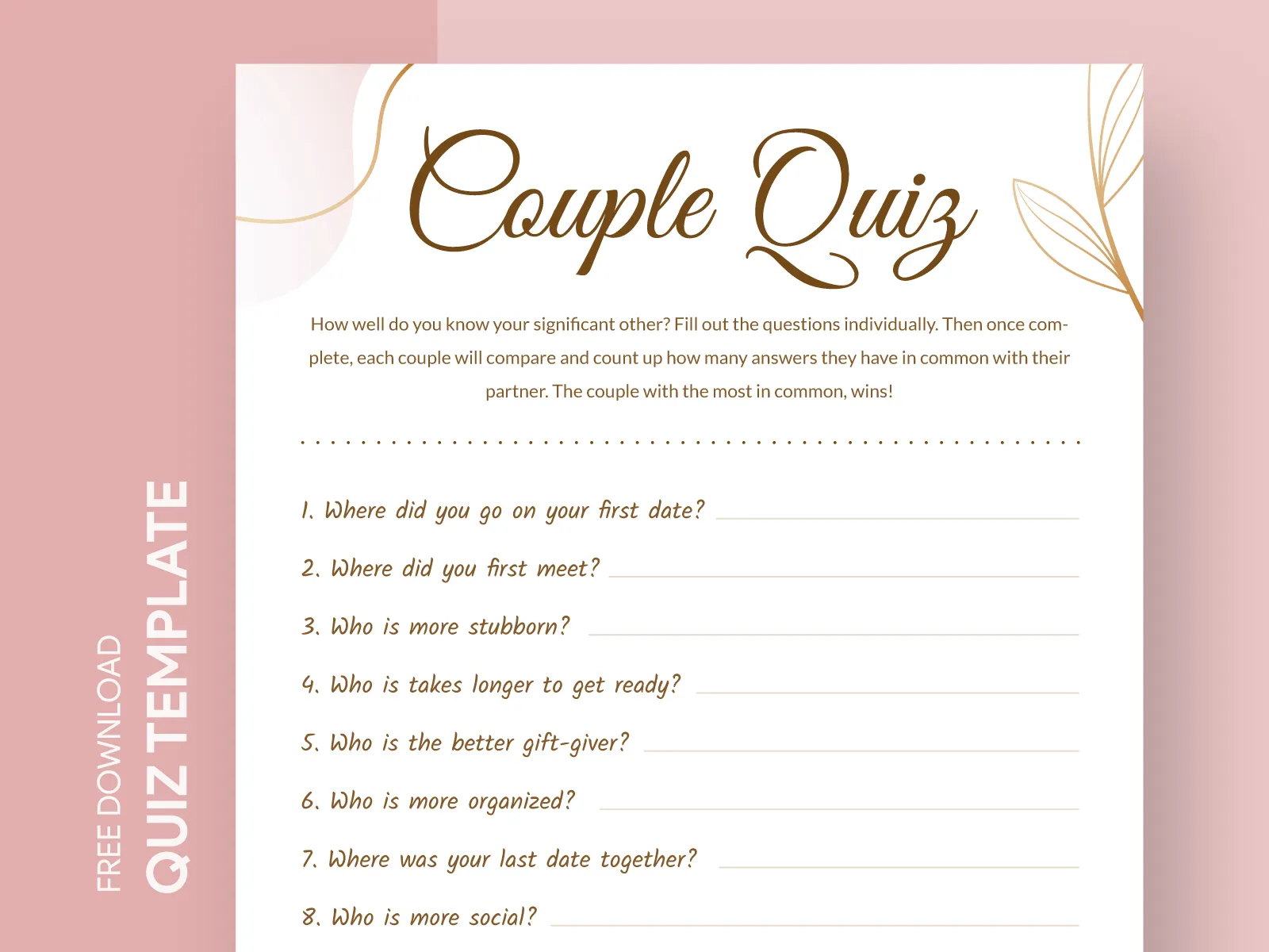 Couple Quiz Free Google Docs Template By Gdoc On Dribbble