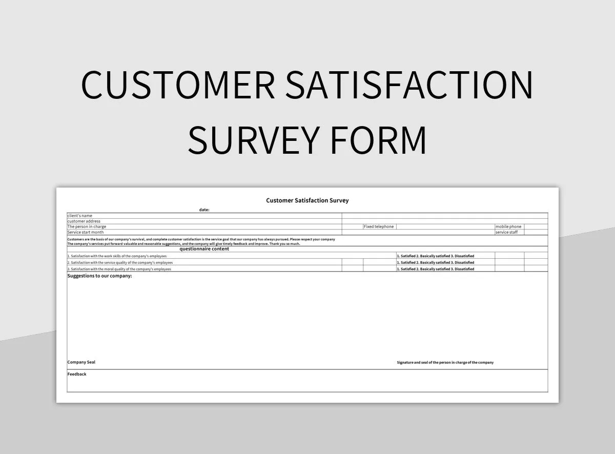 Customer Satisfaction Survey Form Excel Template And Google Sheets File For Free Download Slidesdocs