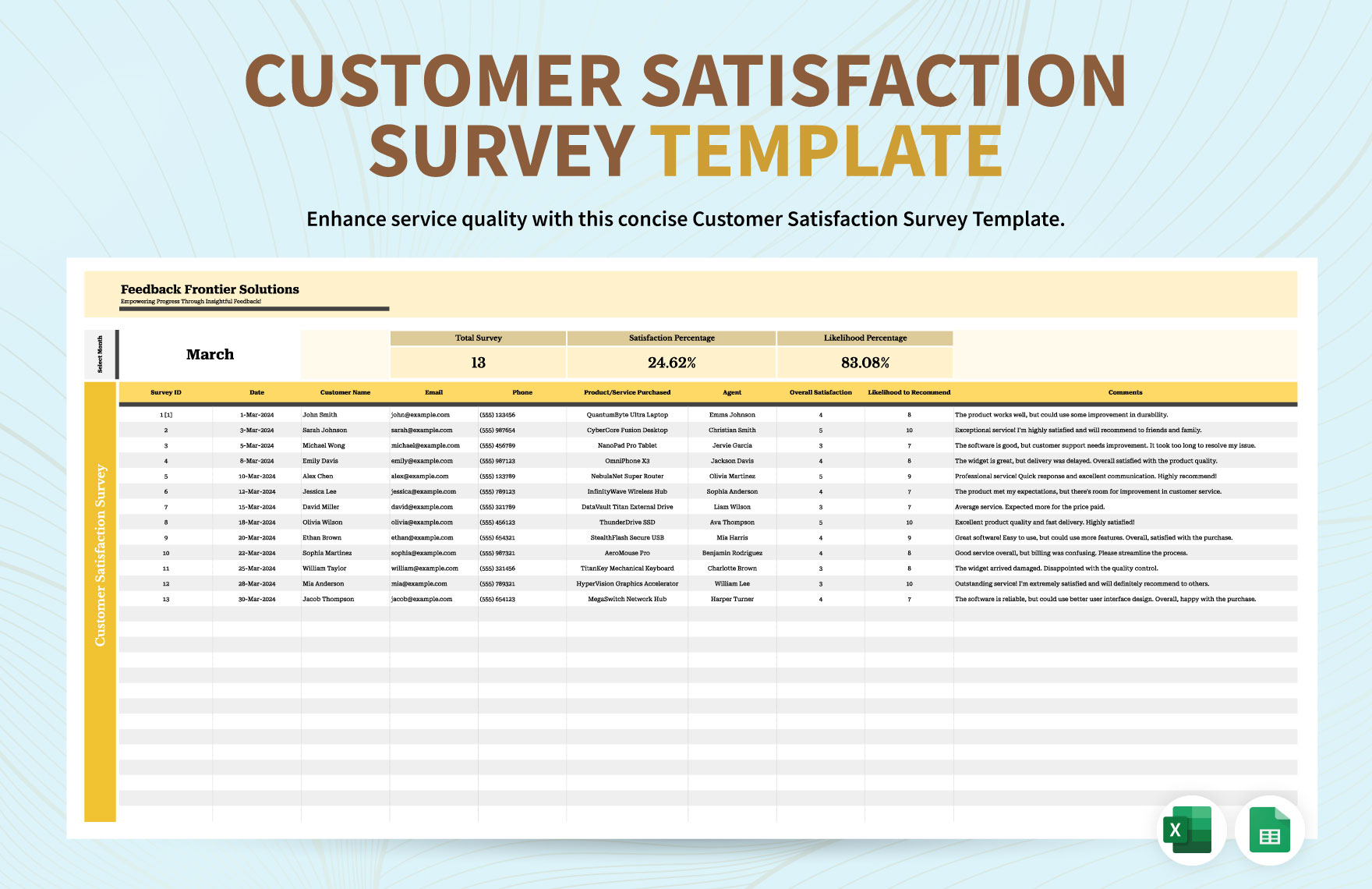 Printable Customer Survey Template