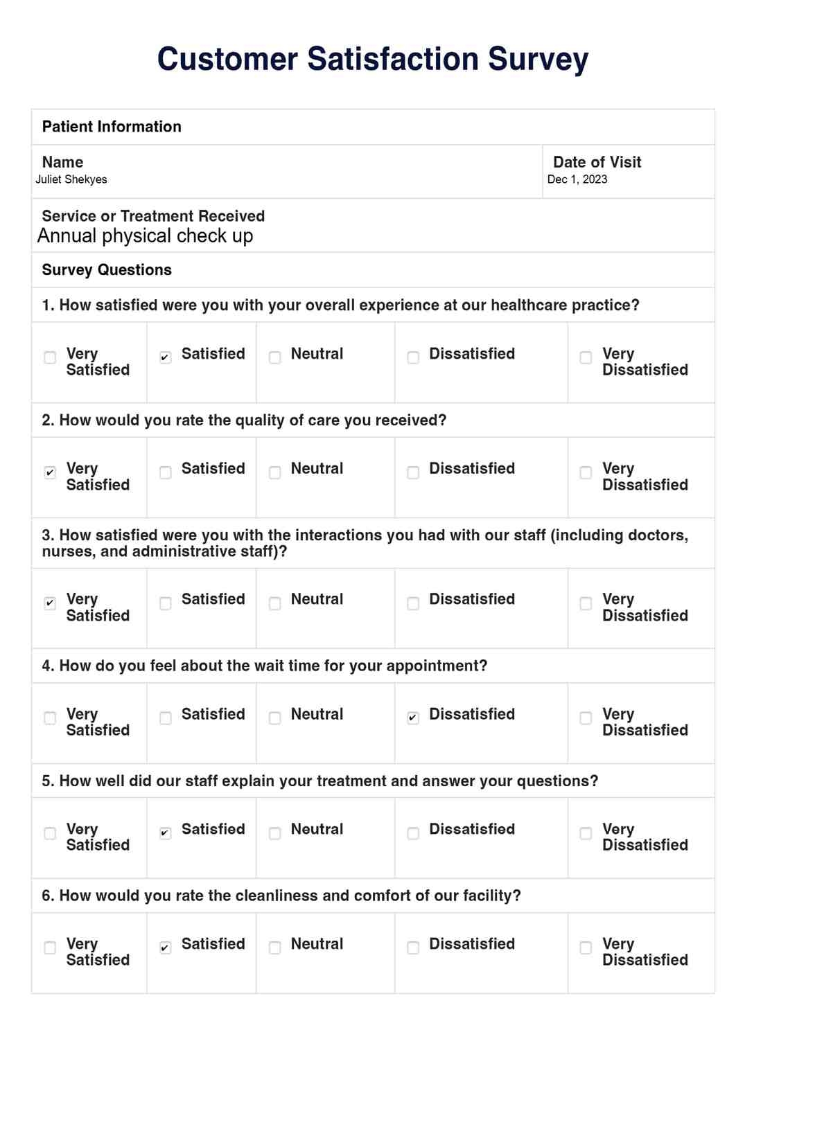 Customer Satisfaction Survey Template U0026 Example Free PDF Download
