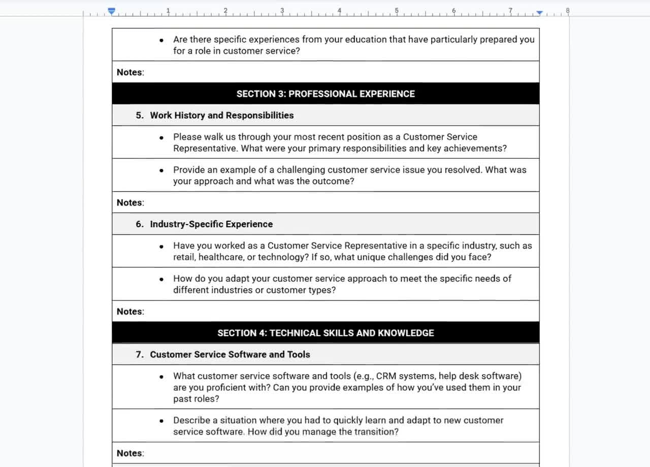 Customer Service Representative Interview Guide Template CSR Interview Questions Customer Service Rep Hiring Guide CSR Interview Prep Etsy