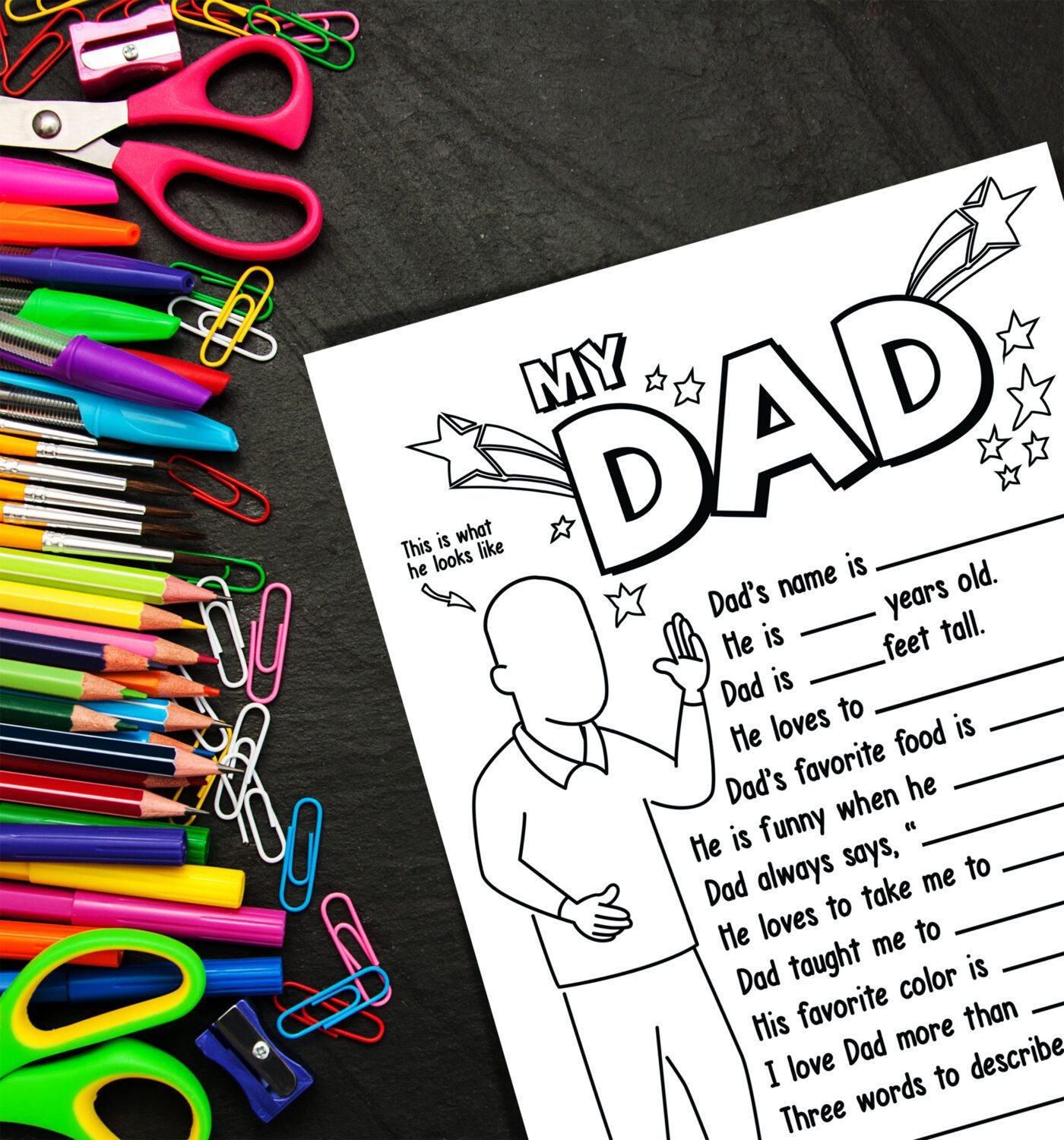 Free Printable Father's Day Questionnaire for Kids