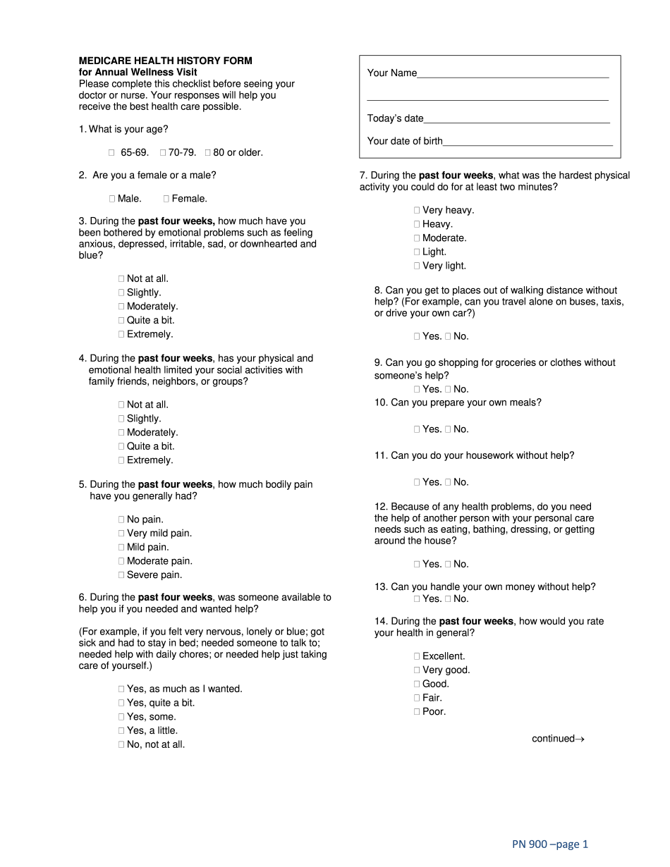 Design Medicare Wellness Exam Questions PDF For Free