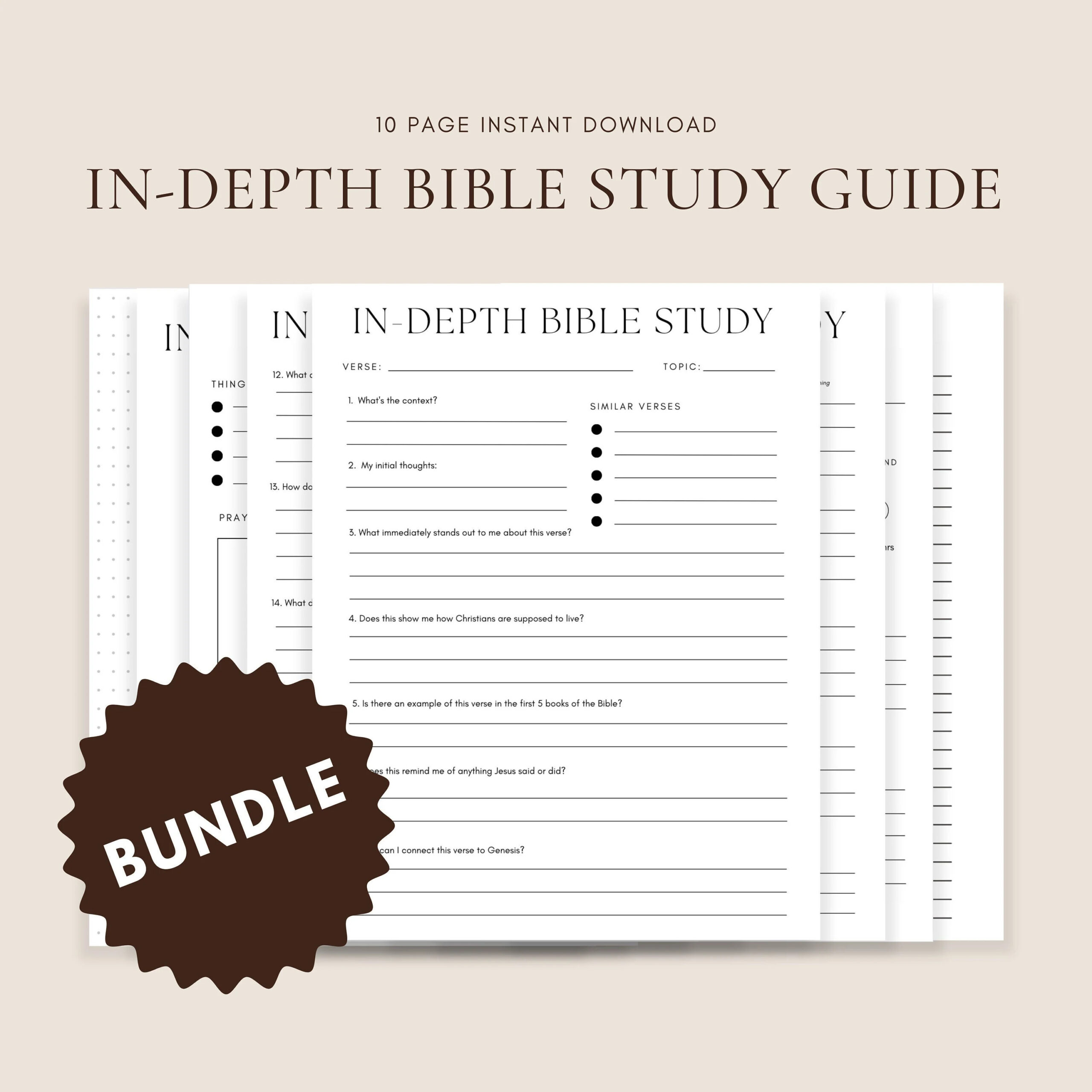 Digital In depth Bible Study Bible Study Worksheet 2023 Bible 