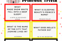 Disney Princess Trivia Quiz Questions FREE PRINTABLE The Life Of Spicers
