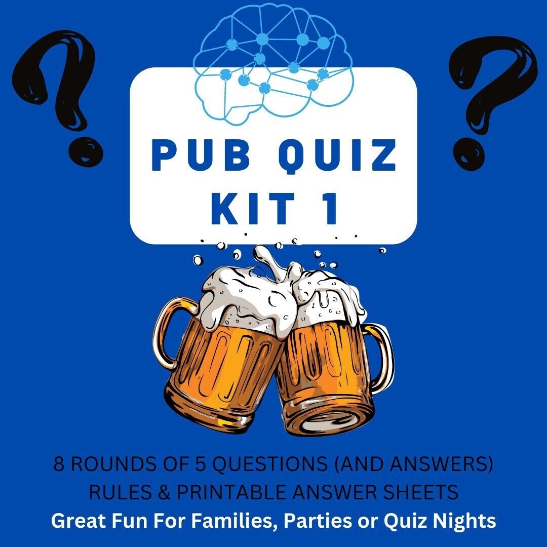 Downloadable Pub Quiz Kit With Printable Answer Sheets Etsy