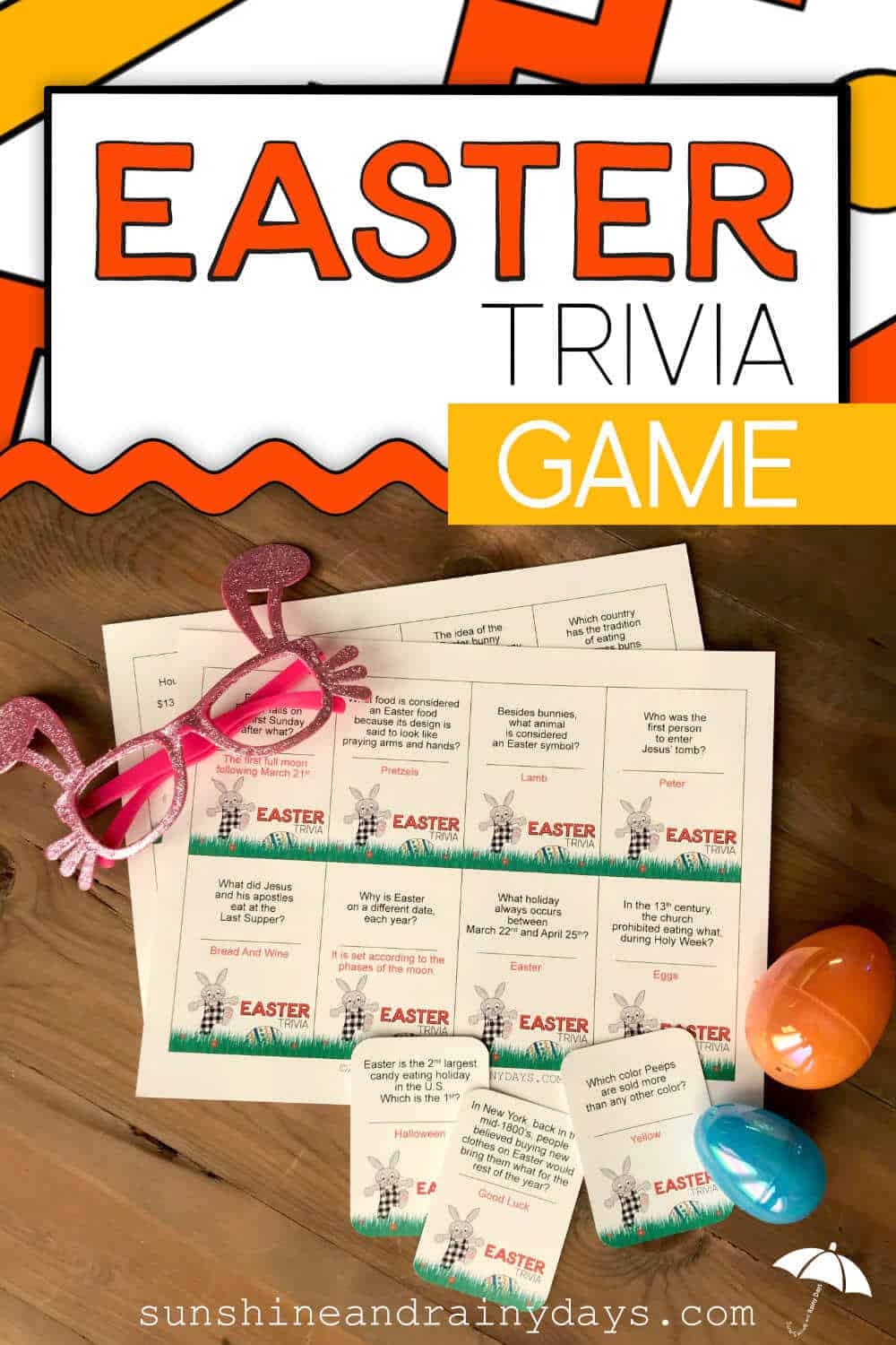 Easter Trivia Game Printables Sunshine And Rainy Days