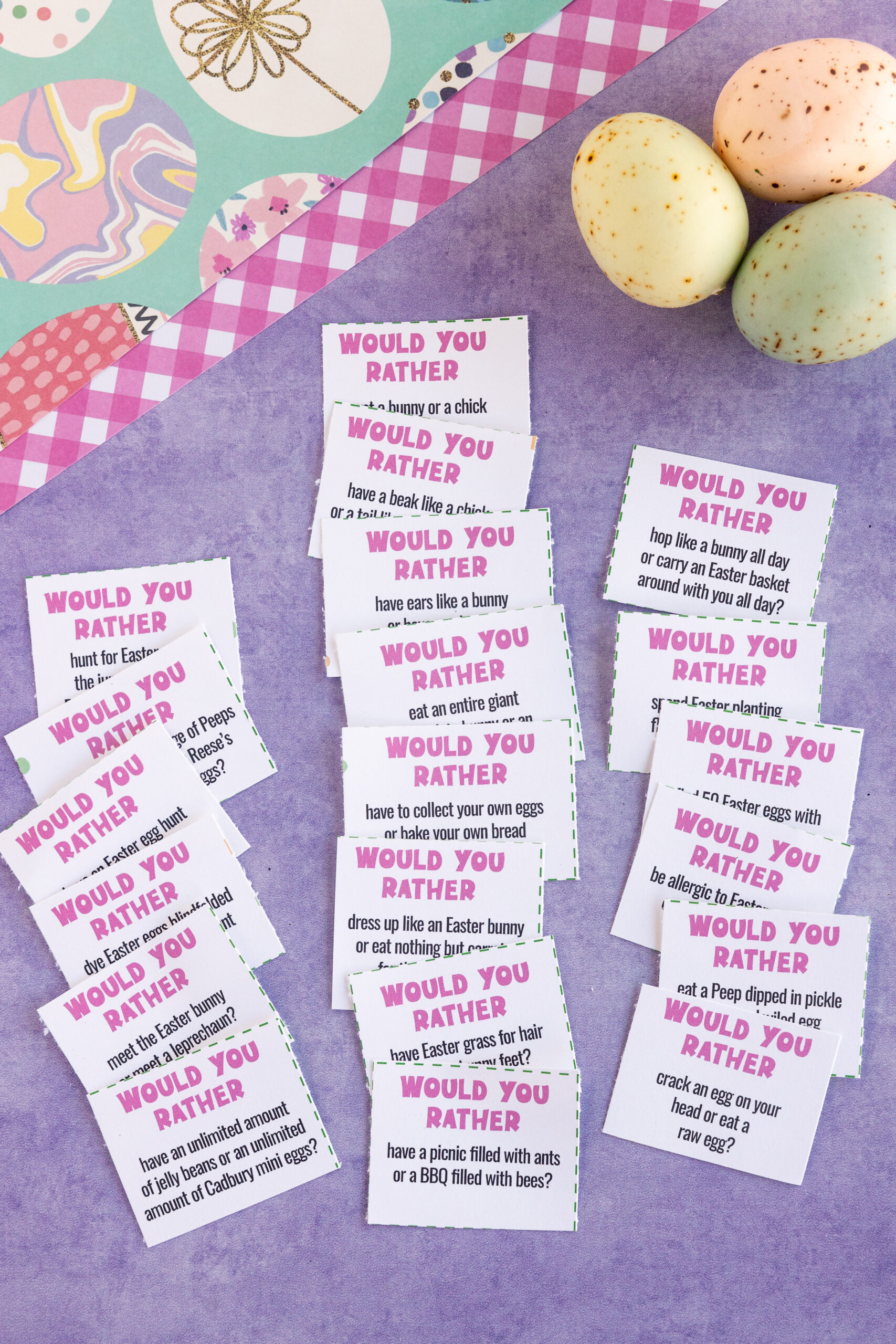 Easter Would You Rather Questions Free Printable Play Party Plan