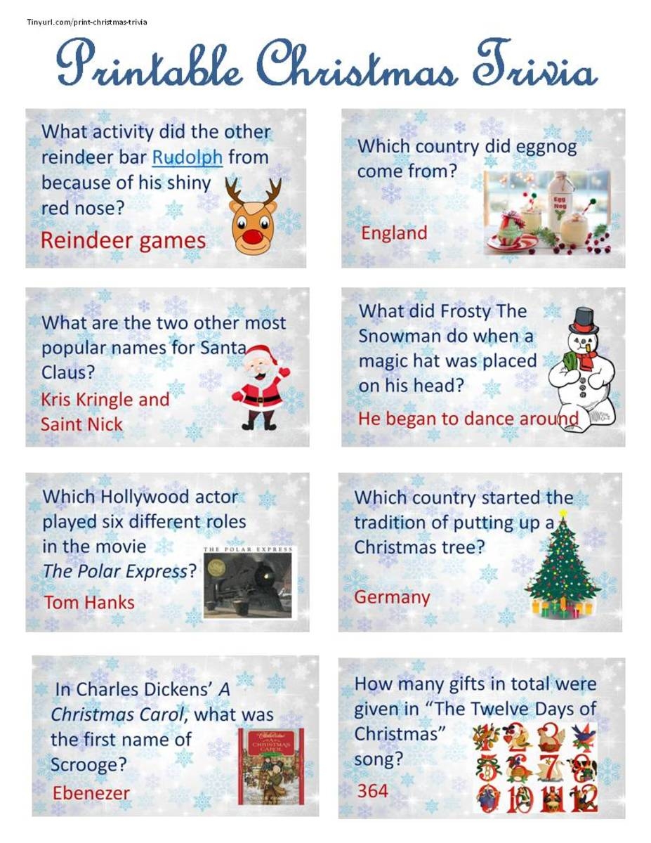 Easy Christmas Trivia Printable Cards And Slideshow HubPages Worksheets Library