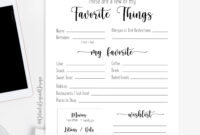 Editable On Canva My Favorite Things Questionnaire Survey 8 x10 Gift Exchange Ideas Printable PDF Jpeg INSTANT DOWNLOAD Etsy