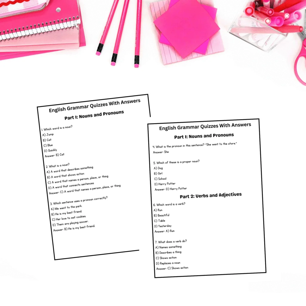 English Grammar Quizzes With Answers For Kids Learn Grow Aspire