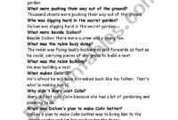 English Worksheets The Secret Garden Chapter 6 questions model Answers