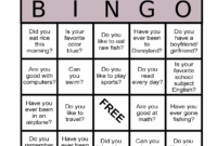 ESL Bingo Free Worksheet Stand Up Bingo ALL ESL