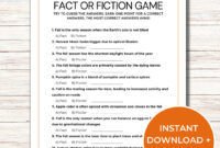 Fall Fact Or Fiction Trivia Game Fun Fall Activities Fall Printable Games Family Game Autumn Themed Quiz Etsy