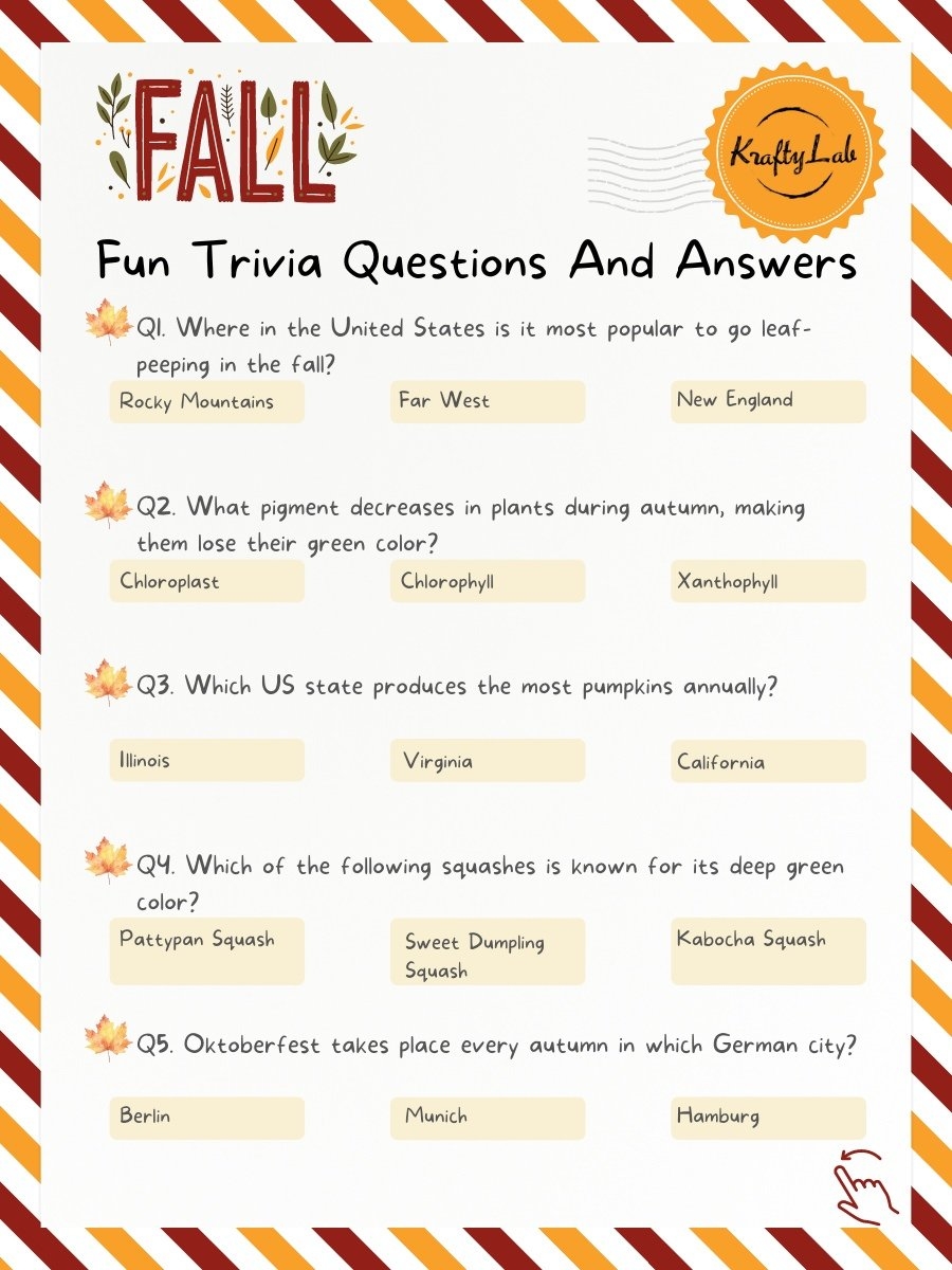 fall trivia questions and answers for team building