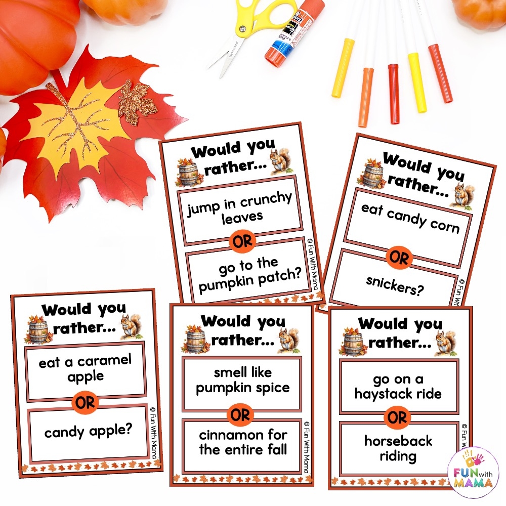 Would You Rather Game Questions for Work Thanksgivinf Free Printable