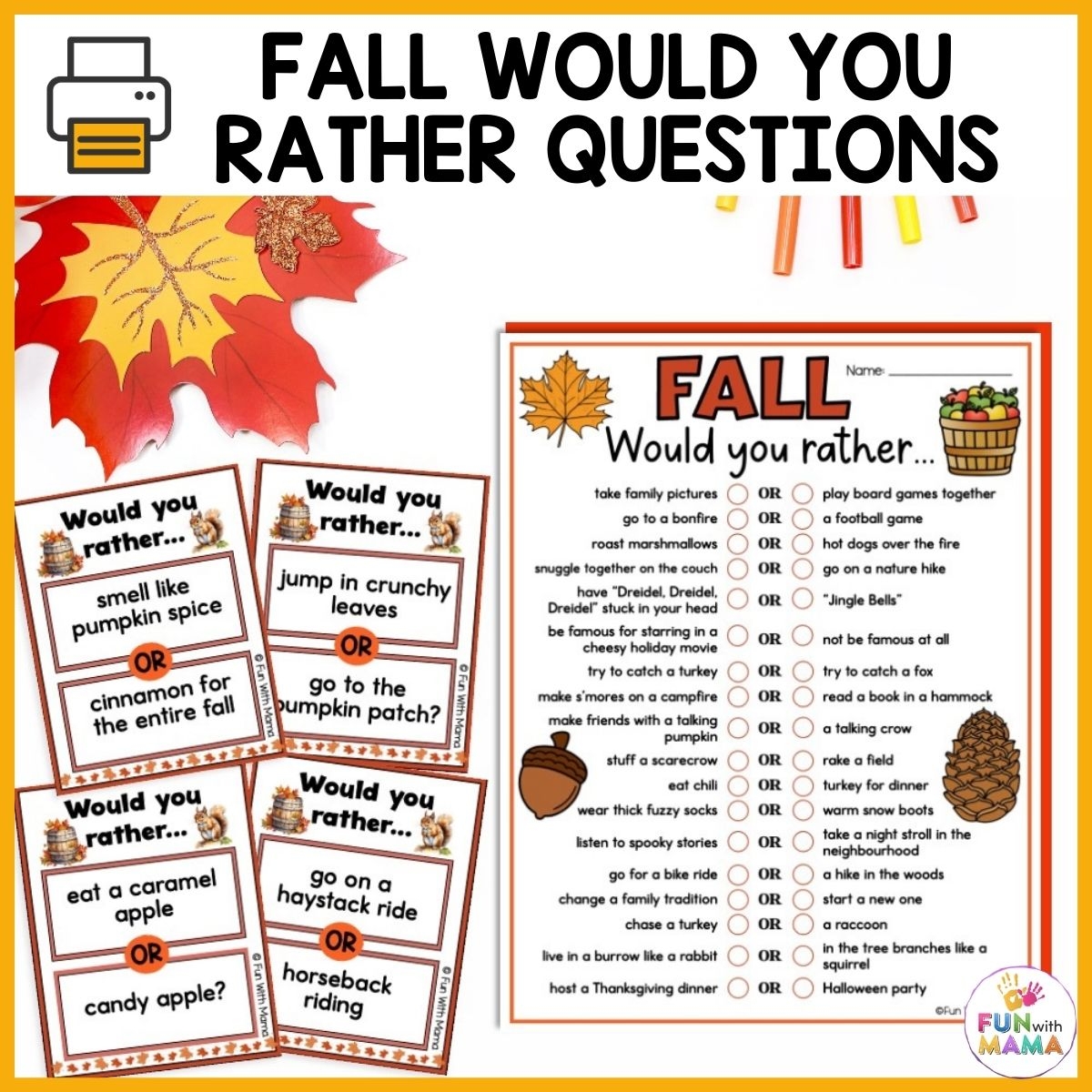 Fall Would You Rather Questions Fun With Mama