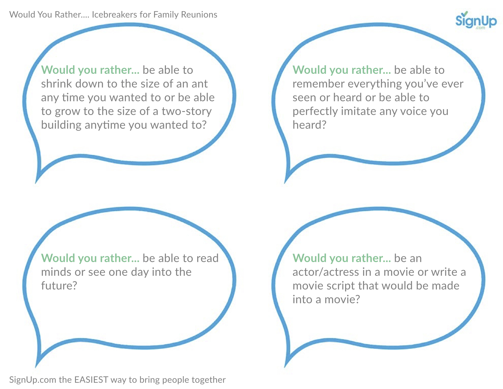 Family Reunion Game Would You Rather Questions For Families SignUp