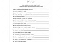 Family Reunion Trivia Quiz Modern Themed Printable