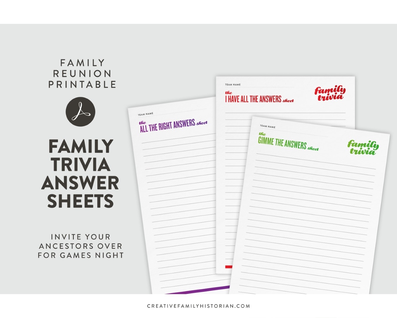 Free Printable Family Quizzes with Answers