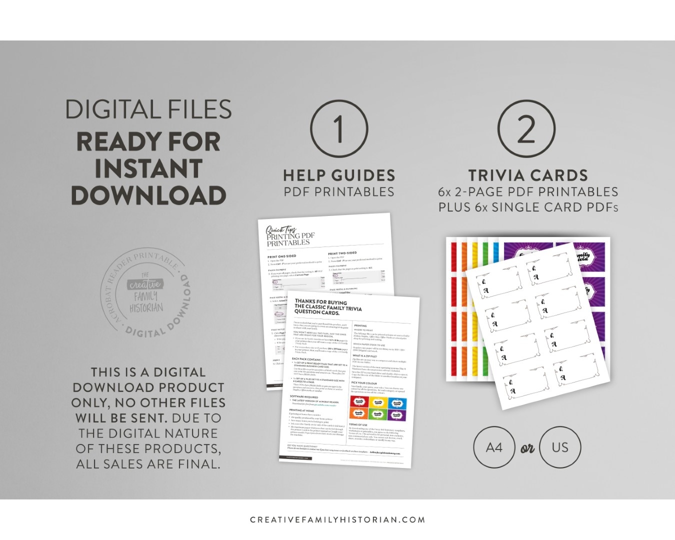 Family Trivia Question Cards Printable For Acrobat Reader The Creative Family Historian