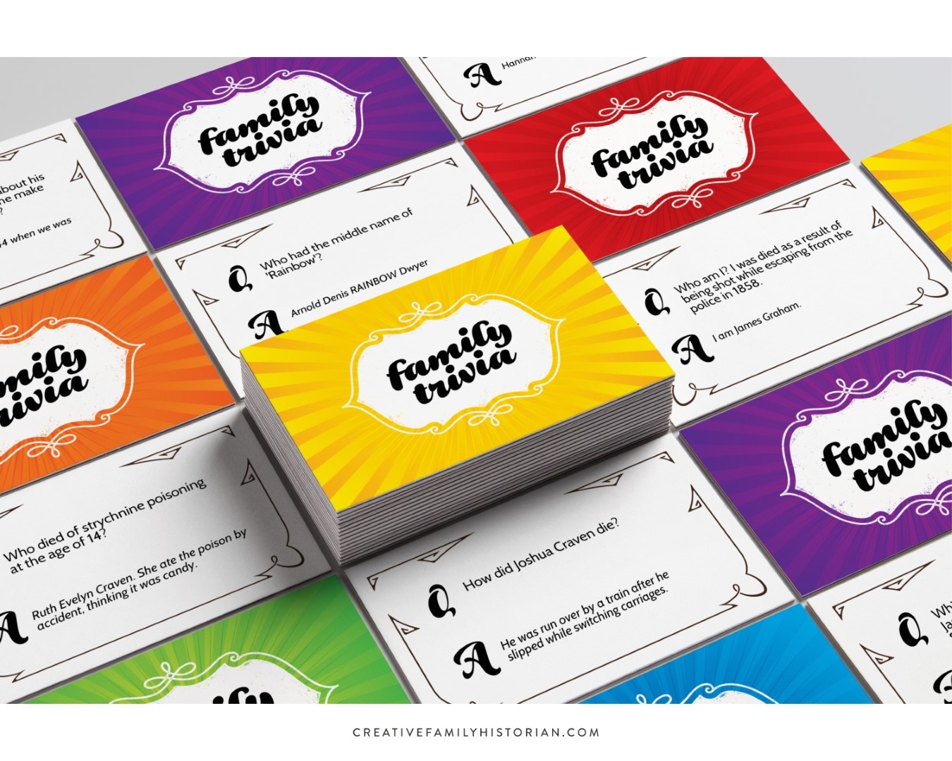 Family Trivia Question Cards Printable For Acrobat Reader The Creative Family Historian