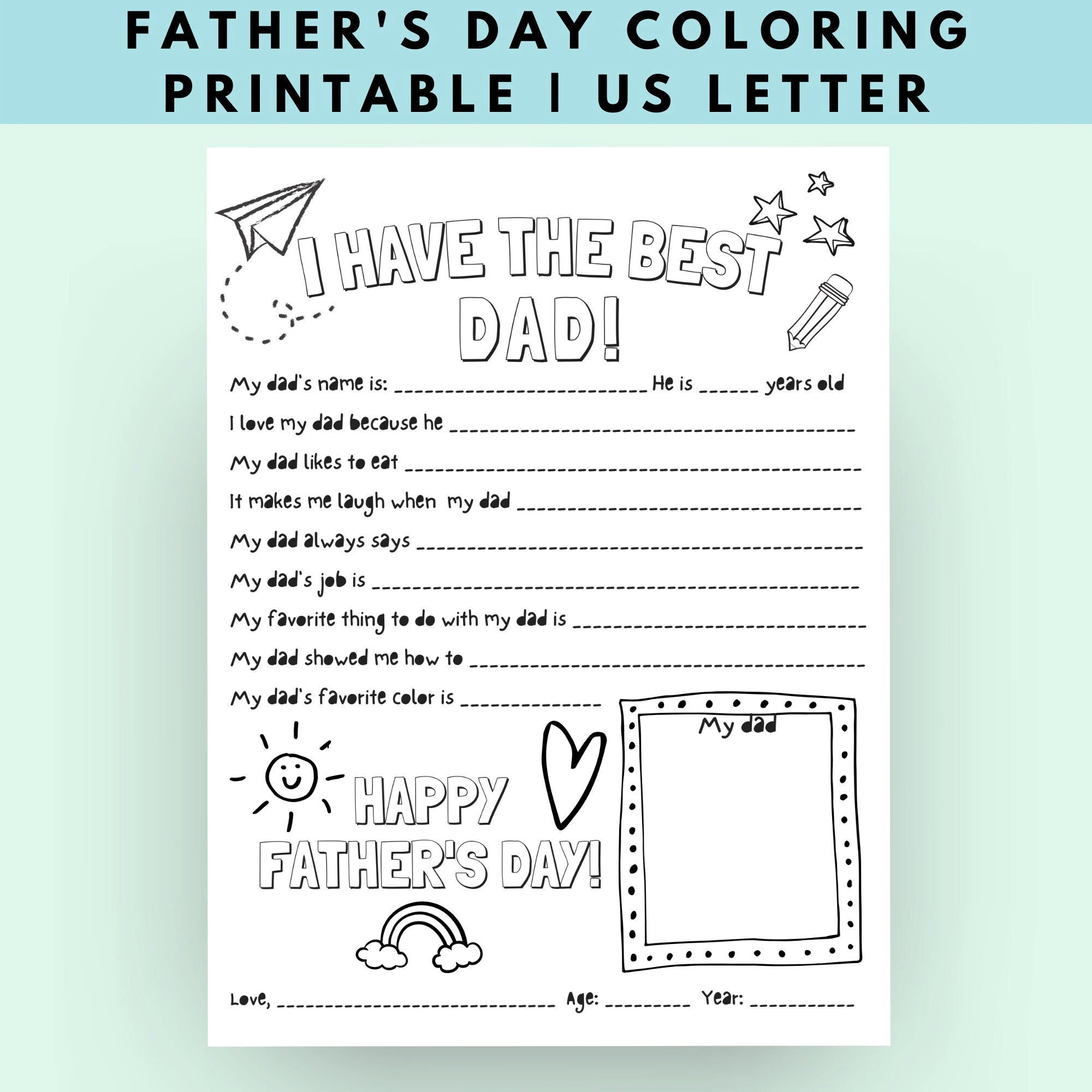 father s day gift coloring printable keepsake all about dad interview dad questionnaire activity also papa papi grandpa and daddy etsy