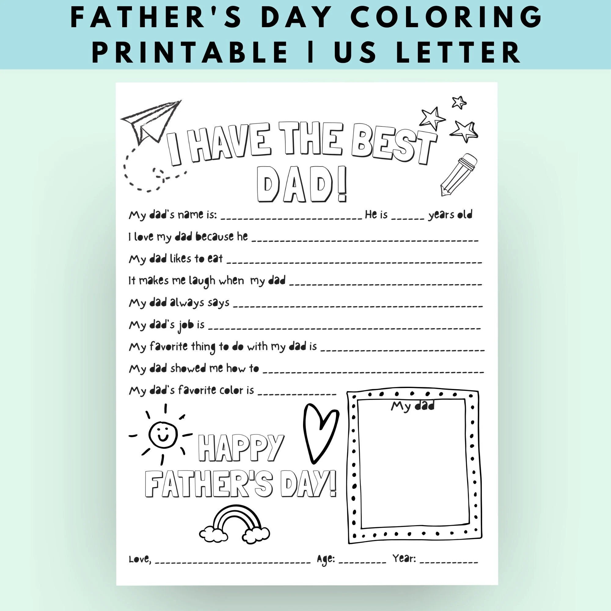 Dad Questions Printable Page
