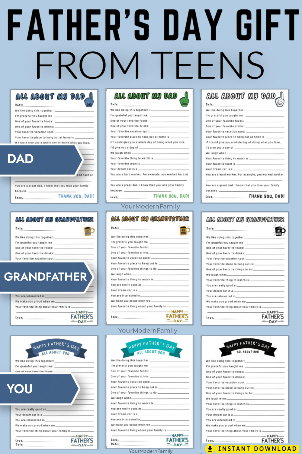 Father s Day Printable From Teen 