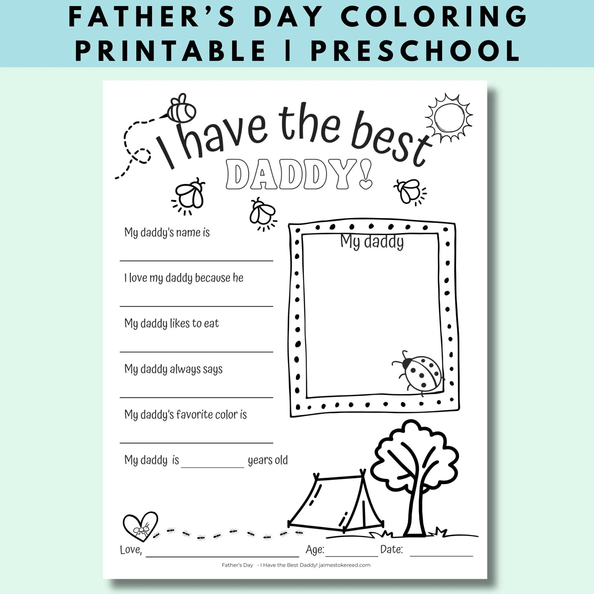father s day printable questionnaire for preschoolers instant download gift for daddy grandpa stepdad all about my dad kids craft pdf etsy