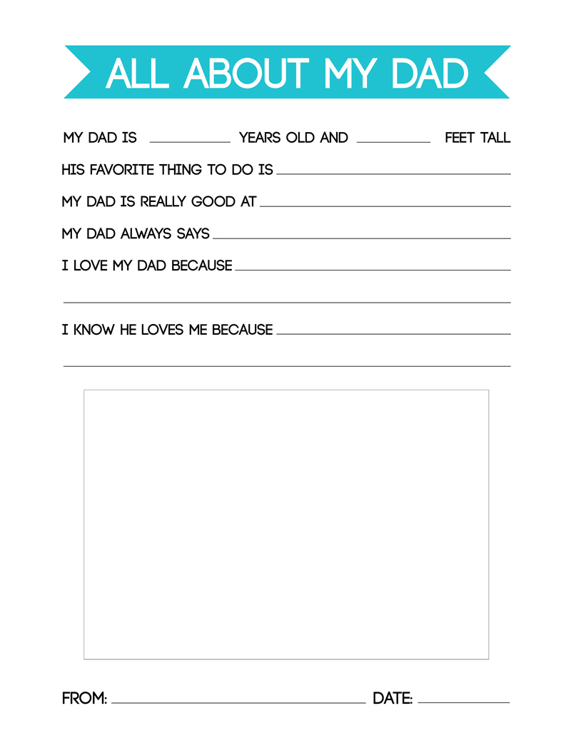 father s day questionnaire diy gift kids can make for dad