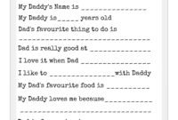 fathers day printable questionnaire printable party favors