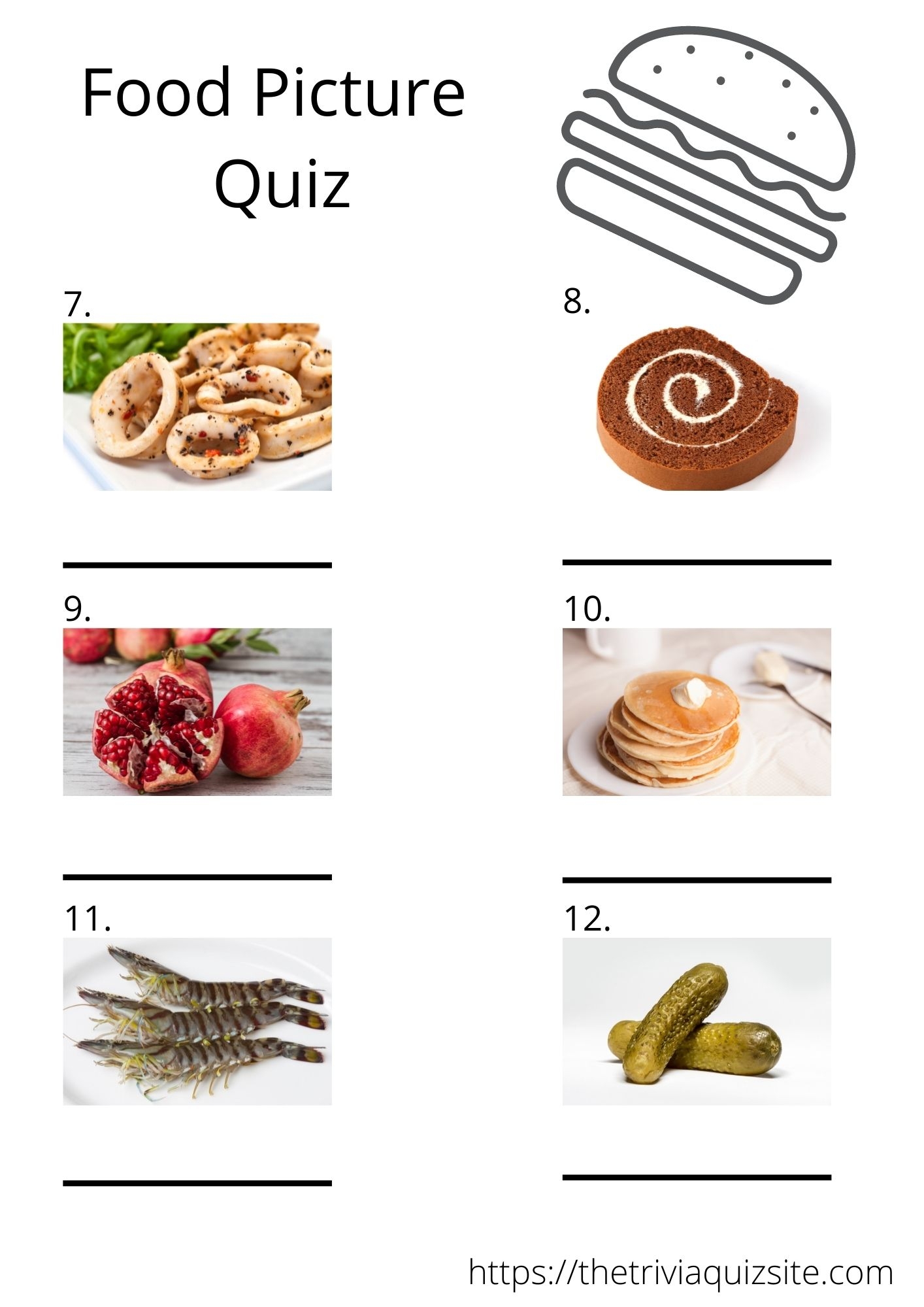 Free Printable Food Trivia Questions
