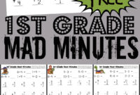 FREE 1st Grade Printable Math Worksheets First Grade Mad Minutes